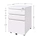 DEVAISE 3 Drawer Mobile File Cabinet with Lock, Metal Filing Cabinet Legal/Letter Size, Fully Assembled Except Wheels, White