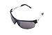 1602 Pugs 100% UV Sports Sunglasses, Semi-rimless High-Performance with Fully Adjustable Ear Tips (Black, White and Gray Frame, Black Lens)