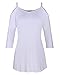 Styleword Women's Three-quarter Sleeves Off Shoulder Casual Shirt Tops(White,S)