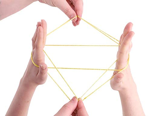 Toyland® Cats Cradle - Cat's Cradle - Magical String Art - Multi-Coloured Tricks - Retro Toys (YELLOW)