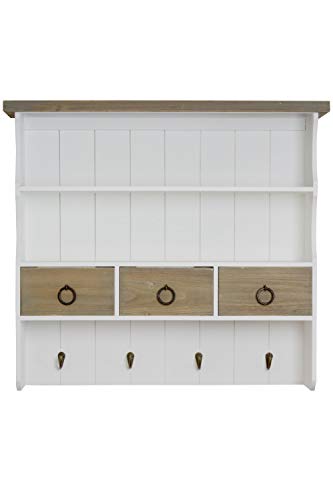 Shelving Unit With Hooks And Drawers For Wall Mounting In Shabby