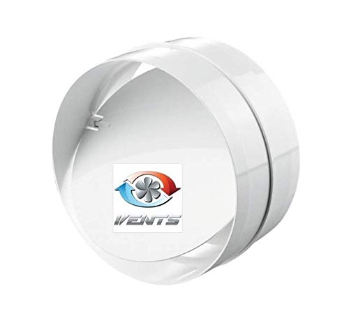 Backdraft Shutter/Coupler - for Ducting - (1 Pack) Fans - 100mm 4'' Round PVC - Vent - Back Draft