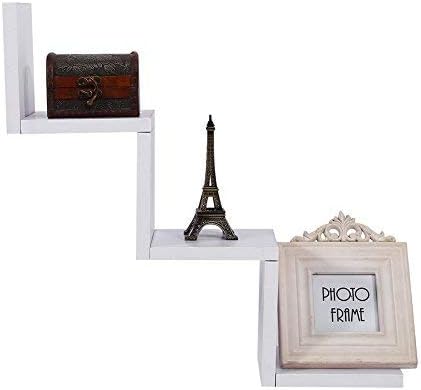 Amazon Com Cocoarm Floating L Shaped Wall Shelf Wood Wall Shelf Storage Unit Dvd Cd Book Storage Organizer For Living Room Or Bedroom White Home Kitchen