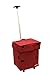 dbest products Smart Cart, RED Collapsible Rolling Utility Cart Basket Grocery Shopping Teacher Hobby Craft Art