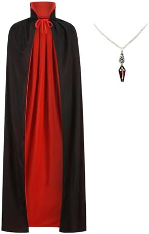 Sunlexa - Capa medieval con capucha para adulto, para Halloween, cosplay, fiestas, terciopelo, color rojo, tamaño de capa (S-6XL), S