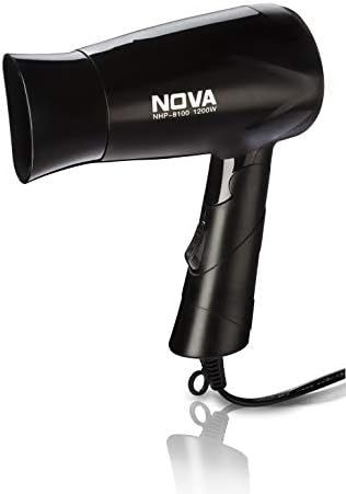 Nova NHP 8100 Silky Shine 1200 Watts Hot and Cold Foldable Hair Dryer- Black