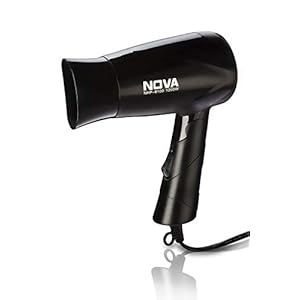 Nova NHP 8100 Silky Shine 1200 Watts Hot and Cold Foldable Hair Dryer- Black