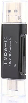 WestTech Almighty Card Reader, USB-C Type-C/Micro USB/USB 3 in 1 To SD Card TF Card Reader for Apple MacBook Pro, Samsung S8/S8 +/Note 8/S9/S9 +/Note 9, LG Xiaomi Google Pixel Android Phones (Black)
