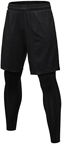 KORSE Men's Casual Sports 2 In 1 Fake Two Piece Shorts For Fitness Running Yoga