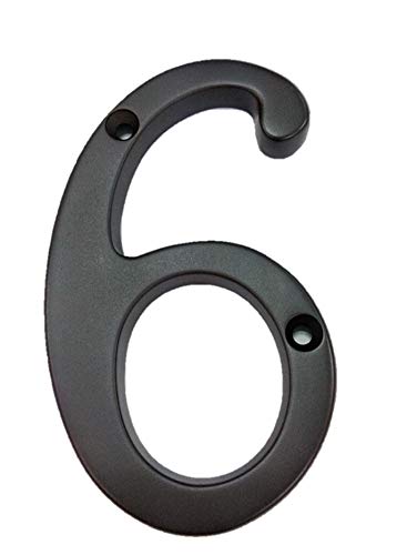 QCAA Traditional Heavy Forged Brass House Number, 6", 6, US10B Oil Rubbed Bronze, 1 Pack, Made in Taiwan
