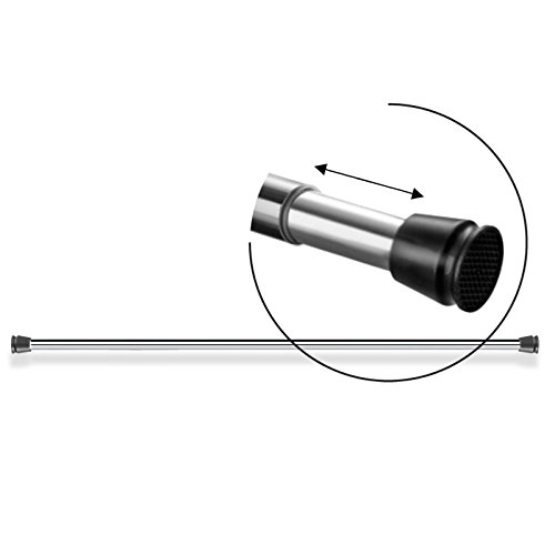 casa pura Tension Shower Rod | Classic Polished Chrome Adjustable Shower Curtain Rod | Chrome - 41" to 70" in - Thumbnail 2