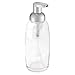 mDesign Refillable Glass Foaming Hand Soap Dispenser - Foam Soap Pump Bottle Container for Bathroom Counter Top - Decorative Foam Soap Dispenser - Malloy Collection - 2 Pack - Clear/Matte Silver