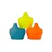 Boon Snug Silicone Sippy Lids, Blue/Orange/Green (Pack of 3)