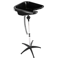 GOTOTOP Shampoo Sink Basin, Height Adjustable Portable Salon Deep Basin Shampoo Sink Hair Treatment Bowl with Drain Hose