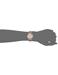 Fossil es3466 Riley Rose Gold-Tone de acero inoxidable de la mujer y reloj de piel con vidrio acentos