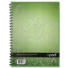 Oxford npad Notebook Recycled Wirebound Ruled Margin 200 Pages 80gsm A4 Ref C02173 [Pack of 3]