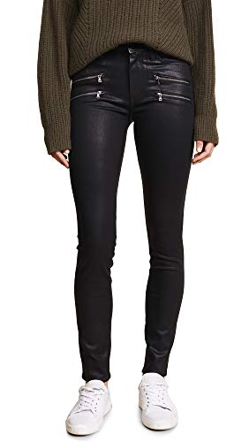 PAIGE Women's High Rise Edgemont Jeans, Black Fog Luxe Coating, 27