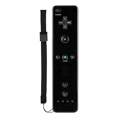 Wii Remote Controller, Wii Game Remote Control with Silicone Case and Wrist Strap for Nintendo Wii and Wii U (Black)