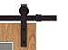 TMS 6.6 FT Country Dark Coffee Steel Sliding Barn Wood Door Hardware Antique