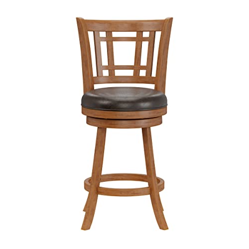 Hillsdale Fairfox Swivel Kitchen Counter Stool, 24.5" High, Oak