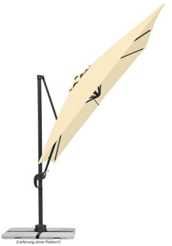 Schneider Sonnenschirm Rhodos Junior, natur, 270 x 270 cm quadratisch, 786-02, Gestell Alu/Stahl, Bespannung Polyester… – Bild 4