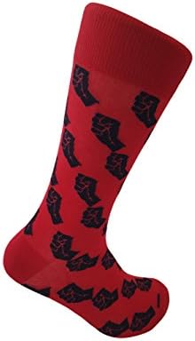 Black Power Men's Socks,Red, Black,US 7 - 13