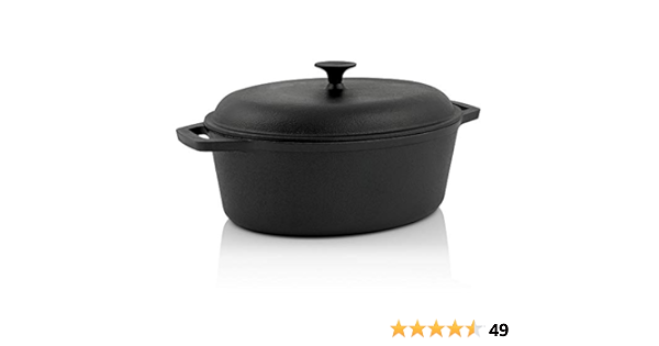 BBQ-TORO Olla con Tapa y Asas de Hierro Fundido | 6,4 litros ...