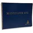 Direct 2 Boater Log Books - Elegant Bound Nautical Journal with Durable Blue and Gold Cover (100 Pages) Ideal Sailing Record Book - Boating Gifts for Sailors (Maintenance Log, Soft Bound Vinyl)
