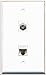 RiteAV - 1 Coax F Type and 1 Cat5e Ethernet Port Wall Plate White