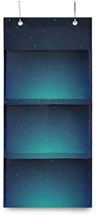 ウォールポケット 壁掛け 星空 夜空 青 グラデーション ハレーション収納ケース 小物入れ インテリア 便利グッズ 4ポケット 粘着フック付き 整理 Sale 3段 分類 二つの金属フック付き 省スペース