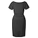 Longwu Women's Elegant Short Sleeve Lantern Sleeve Home Work Wear Loungewear Casual Pencil Dress with Belt Dark Grey-M