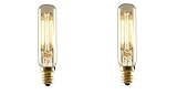 25W Equivalent LED Nostalgic Mini Radio Tube Bulb with Candelabra Base, Antique Finish (2 Pack)