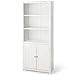 Tangkula Bookcase with Doors, 3 Tier Open Book Shelving, Freestanding Wooden Display Bookcase with Double Doors, Ideal for Home Office Living Room, Library with Doors, White Finish (White)