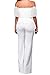 Halfword Rompers for Women Off The Shoulder Crochet Wide Leg Long Pants One Piece Jumpsuits L White