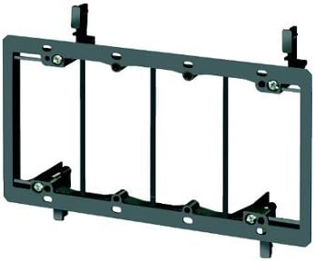 4-Gang Wall Plate Mounting Bracket, YOEMELY 4Gang Low Voltage Cable Wallplate Bracket RCA for Telephone Wires, Network Cables, HDMI, Coaxial, &amp; Speaker Cables [Black,1-Pack]