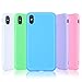 Pofesun Case for iPhone Xs Max, 5 Pack Ultra Thin Slim Soft Silicone Gel Rubber Bumper Phone Case Protective Cover Compatible for iPhone Xs Max 6.5 inch (2018) -White,Pink,Green,Purple,Blue