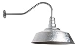20 Inch Standard Steel Dome | 23 Inch Gooseneck Barn Light (Galvanized)