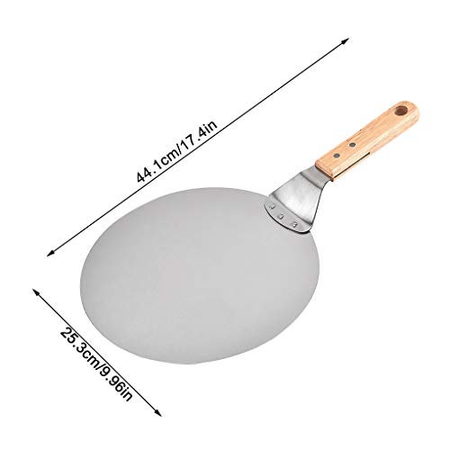 Pizza Ronde Spatel met houten handvat Cake Pizza schraper Peel Stainless Steel Paddle, Groot, zhibeisai - Afbeelding 6