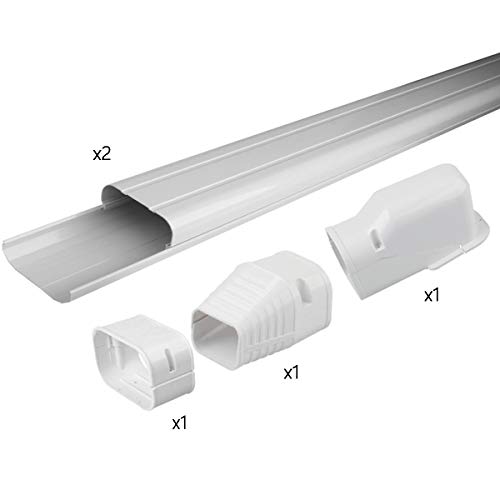 Air Jade 3" 7.5 Ft AC Line Set Cover Kit, Decorative PVC Tubing Cover for Ductless Mini Split and Heat Pumps & Central Air Conditioner, Condenser - Thumbnail 7