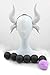 Anime Cosplay Wig Long Purple White Mixed Gradient Hair Synthetic Wigs+6 Balls+Horn+Tail