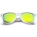 zeroUV Retro Bright Horn Rimmed Sunglasses with Colorful Mirrored Lenses - UV400 8126