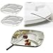 Trudeau White Stoneware Square Fondue Plates - Set of 4