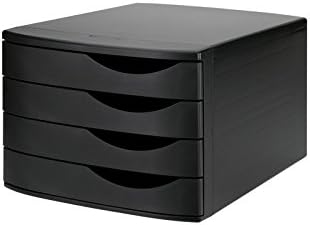 Black Re-Solution Desktop Set, 4 Closed Drawers, 100% Recycled Plastic (Box of 1)