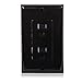 Maxxima 15A Tamper Resistant Duplex Receptacle - Standard Decorative Electric Wall Outlet 15 Amp, Child Proof Safety, Contractor Pack, Wall Plates Included - Black - 10 Pack