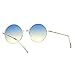 2 Tone Color Lens Retro Vintage Style Round Circle Hippie Groovy Sunglasses Blue Yellow