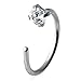 Ruifan 20G 8mm Stainless Steel 3mm Clear Round Cubic Zirconia CZ Nose Stud Nose Hoop Earring Ring Body Jewelry Piercing