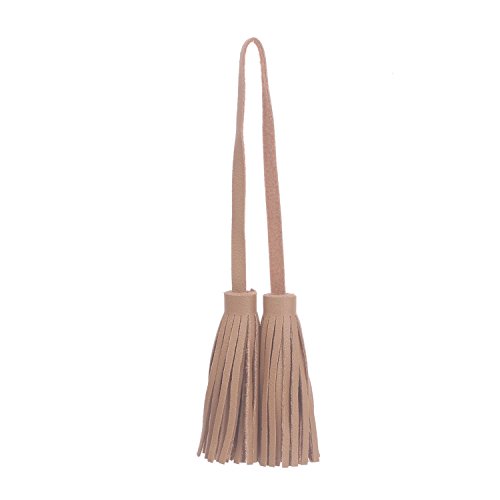 ZOONAI Women Leather Tassel Bag Tag Handbag Wallet Purse Decorations (Coffee) - Thumbnail 4