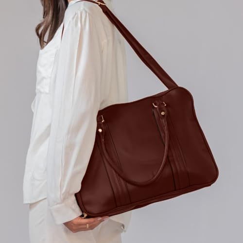 Bolsa Feminina Pasta Executiva para Notebook até 15.6” Reforçada Couro Ecológico para Trabalho, Reuniões e Dia a Dia Tamanho Grande