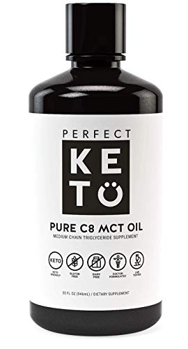 Perfect Keto Rapid Energy Pure MCT Oil: Ketogenic Coconut Oil Supplement. 100% Pure MCT Oil | Ketones Best as Ketogenic Diet Supplement (C8, 32 oz)