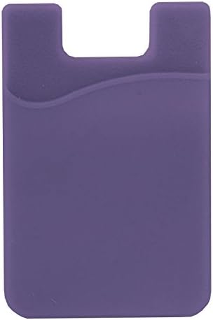 Sticky Smart Wallet, Silicone credit card/ ID holder adheres to the back of smart phone or case (Purple)